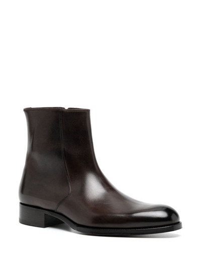 TOM FORD side-zip leather ankle boots outlook