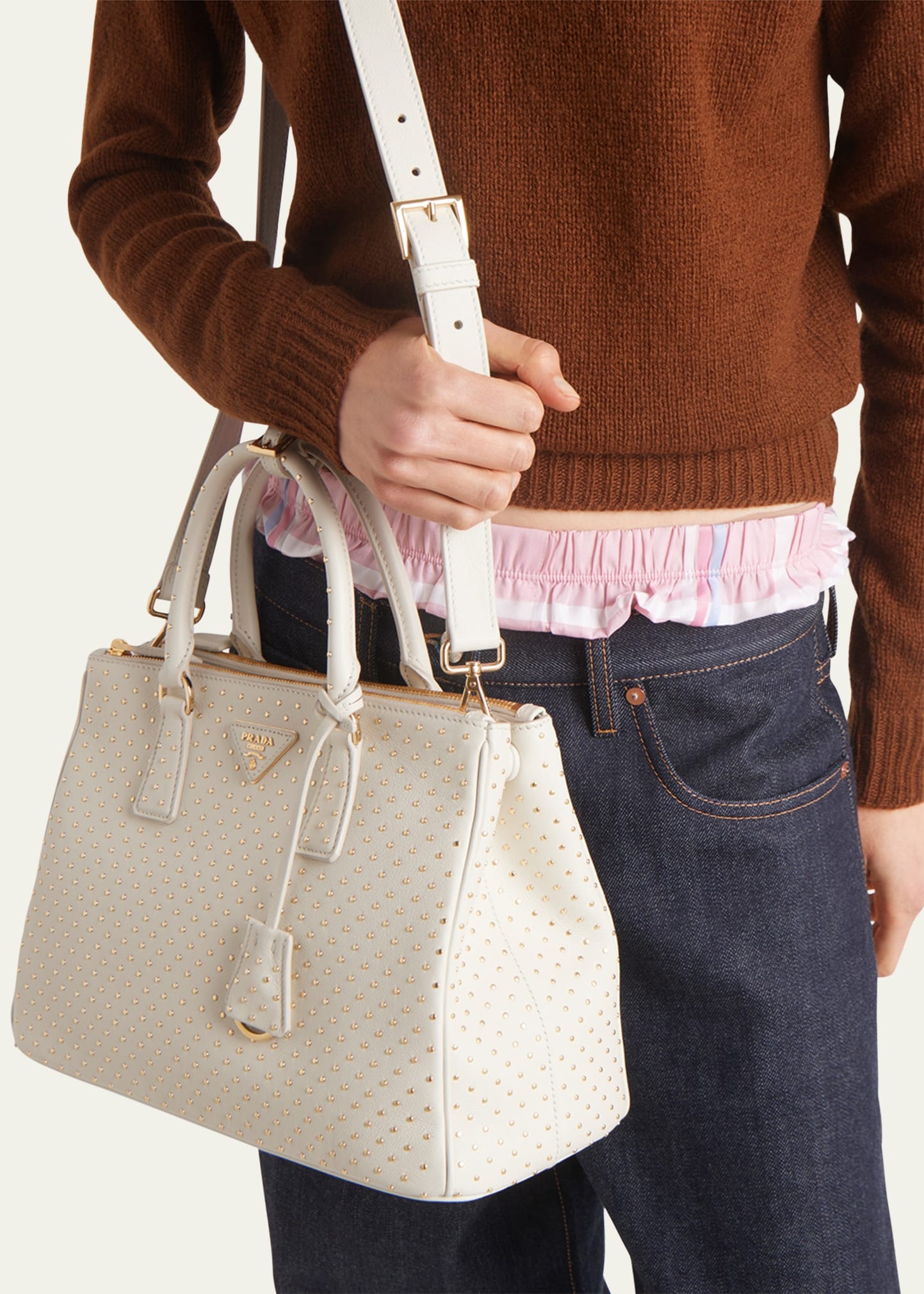 Galleria Large Studded Leather Top-Handle Bag - 2