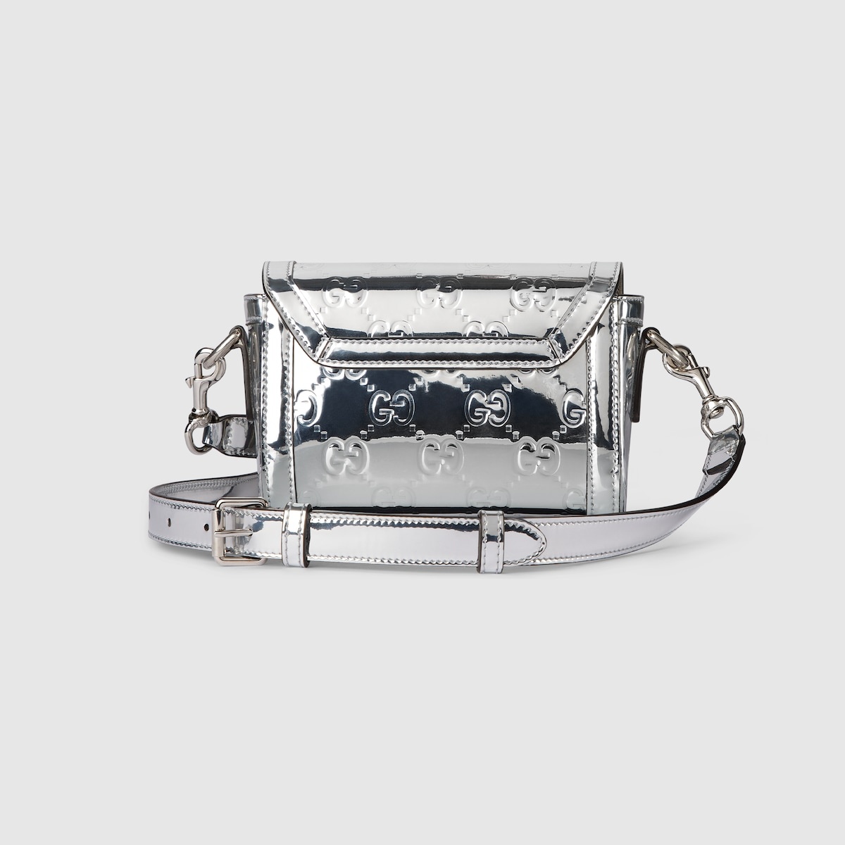 Mini embossed GG shoulder bag - 4
