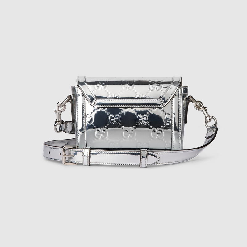 Mini embossed GG shoulder bag 4