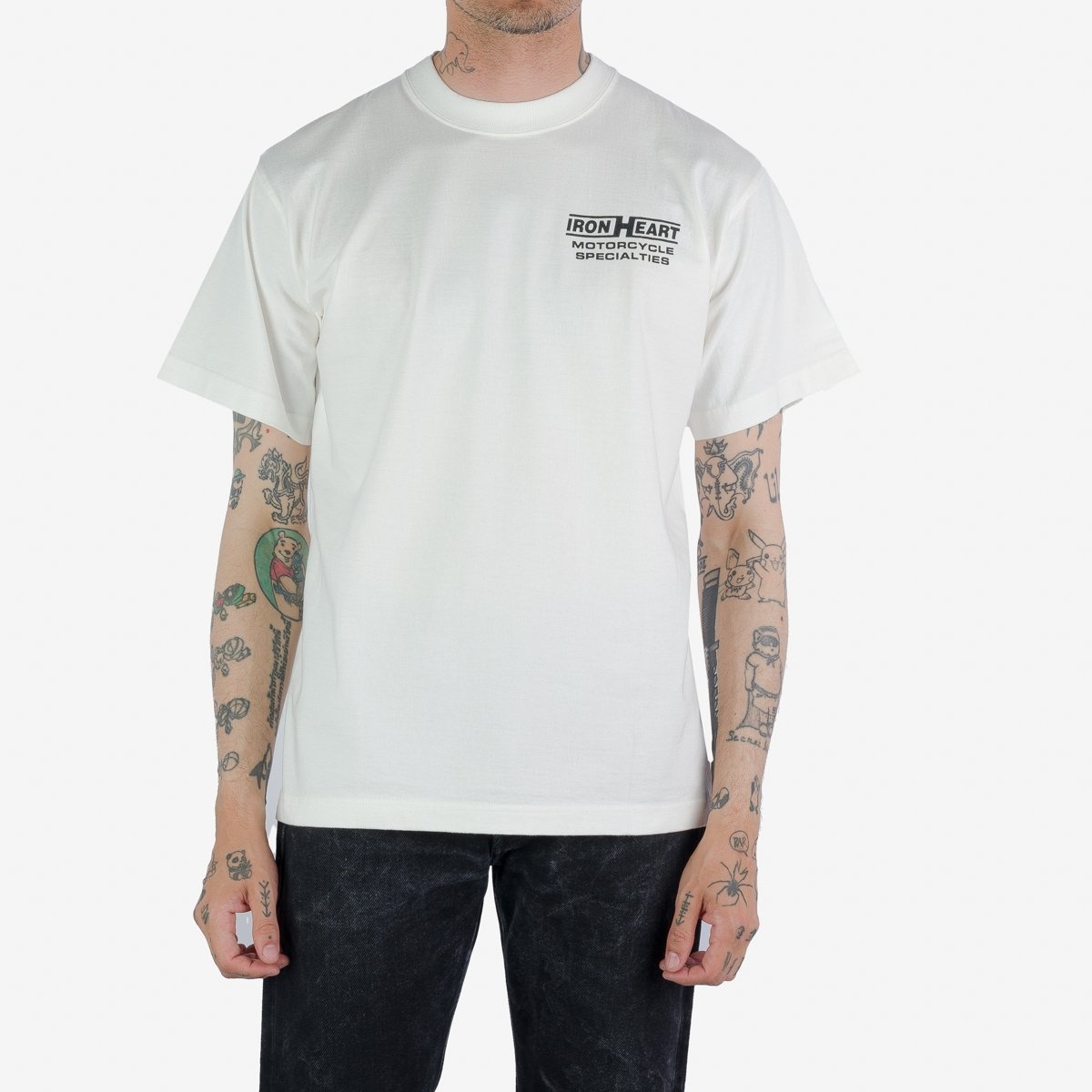 IHPT-2302-WHT 7.5oz Printed Loopwheel Crew Neck T-Shirt - White - 3