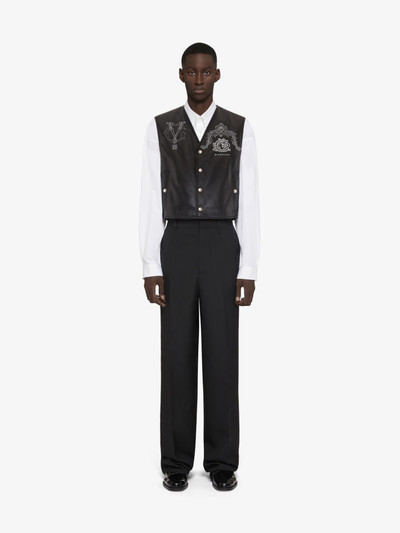 Givenchy GIVENCHY CREST WAISTCOAT IN EMBROIDERED LEATHER outlook