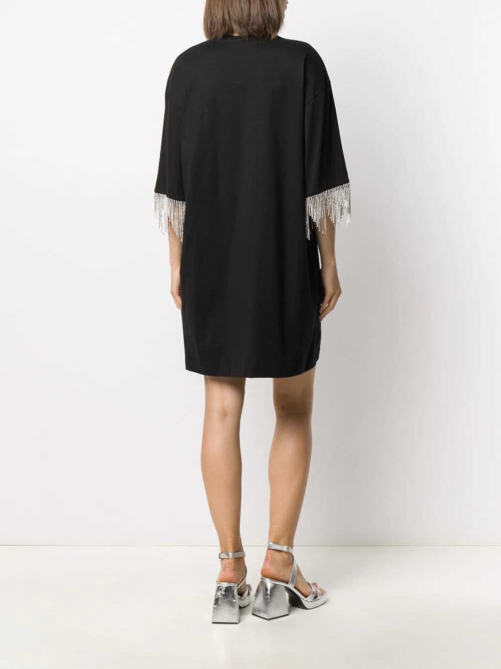 crystal fringe T-shirt dress - 4