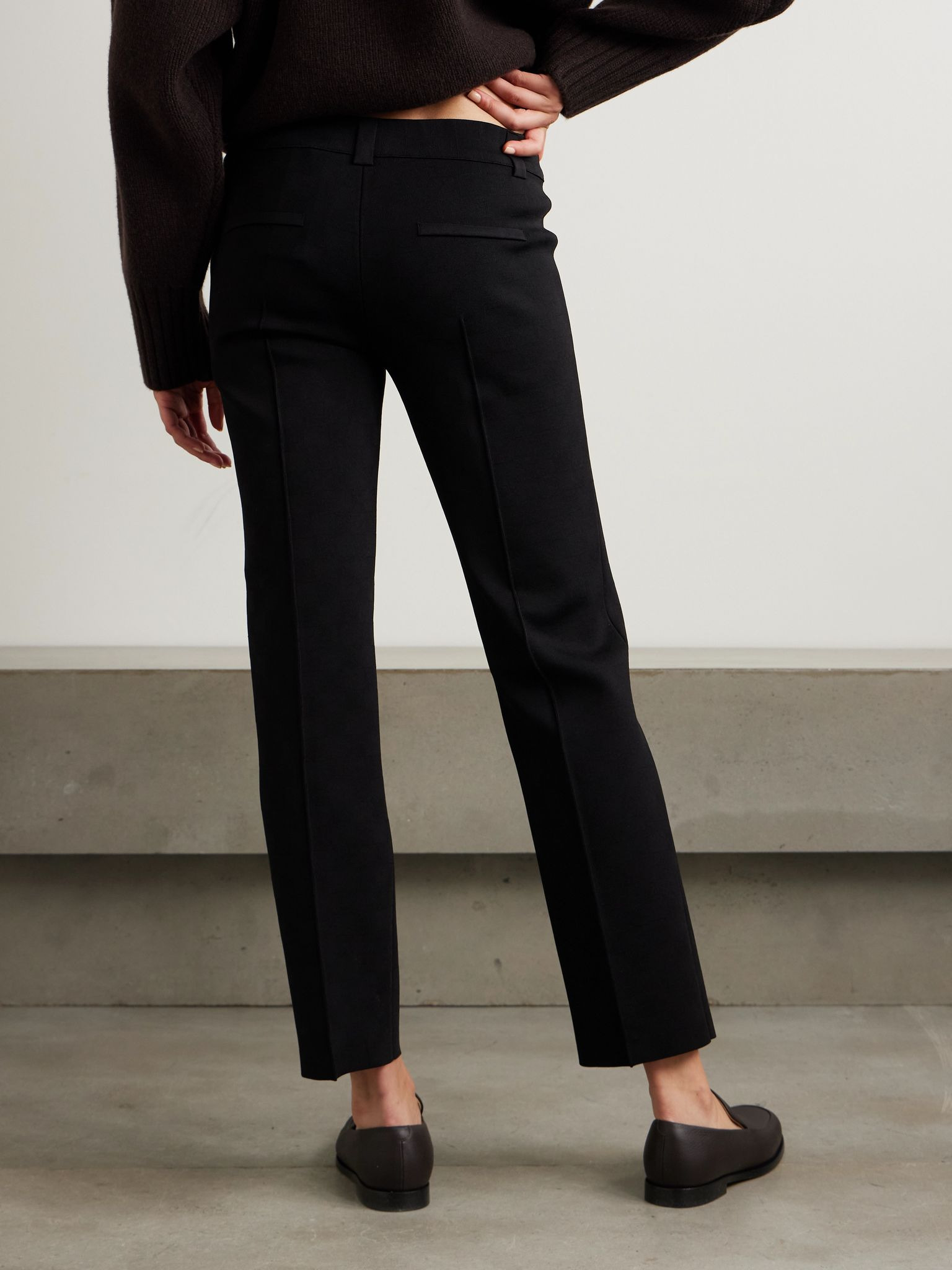 NSFW Jules checked jacquard-knit slim-leg pants Black - 4