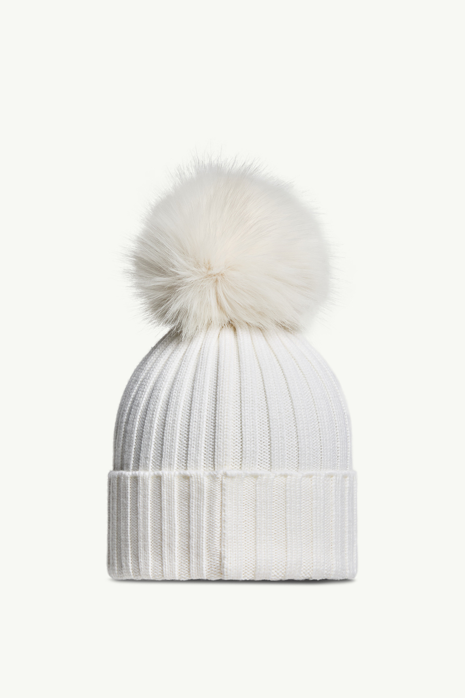 Wool Beanie with Faux Fur Pom Pom - 4