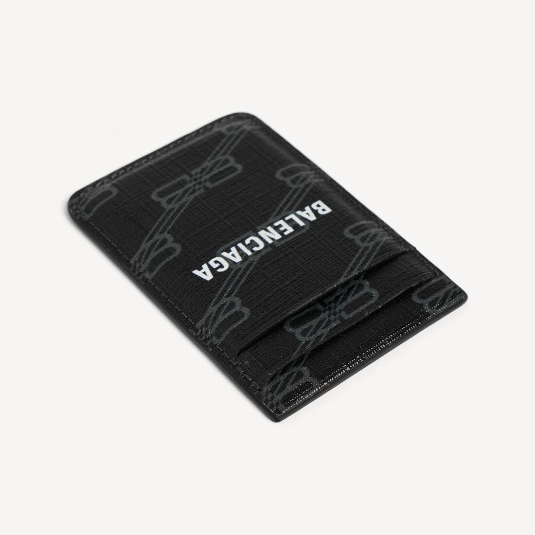 남자의 서명 자석 카드 홀더 Bb Monogram는 까만/회색에 있는 화포를 입혔습니다 - 1