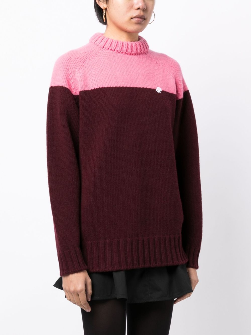 two-tone knitted jumper - 3