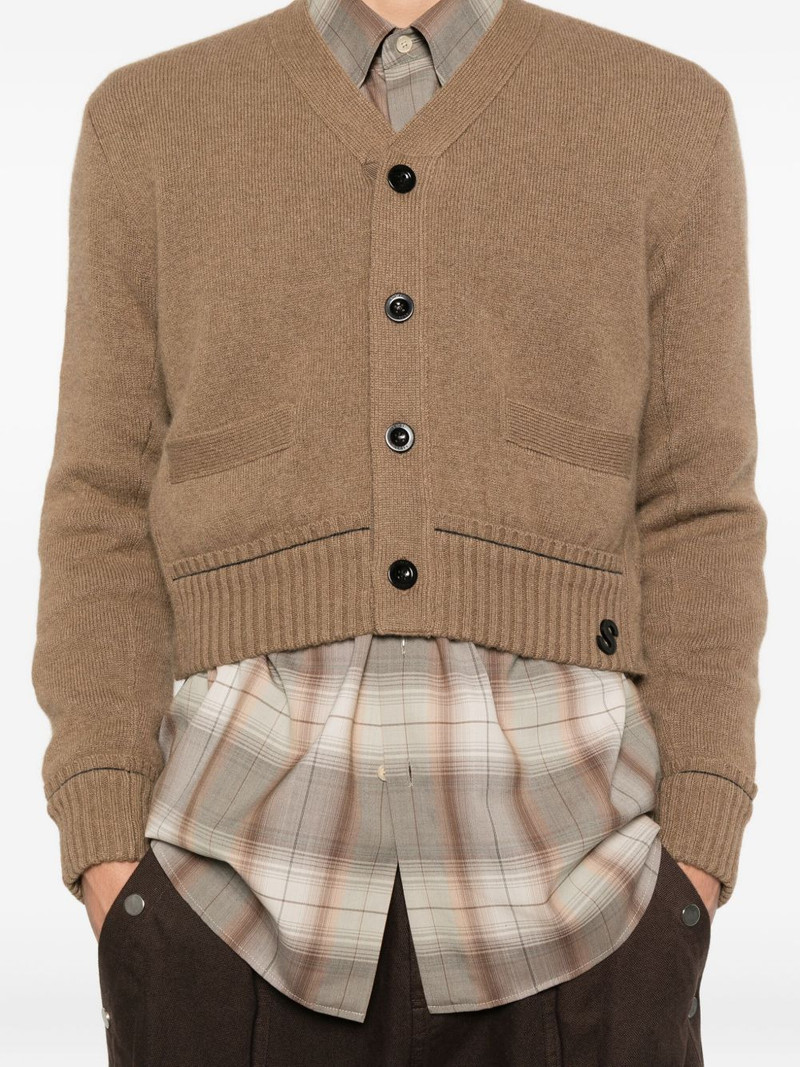 logo-embroidered cardigan 5