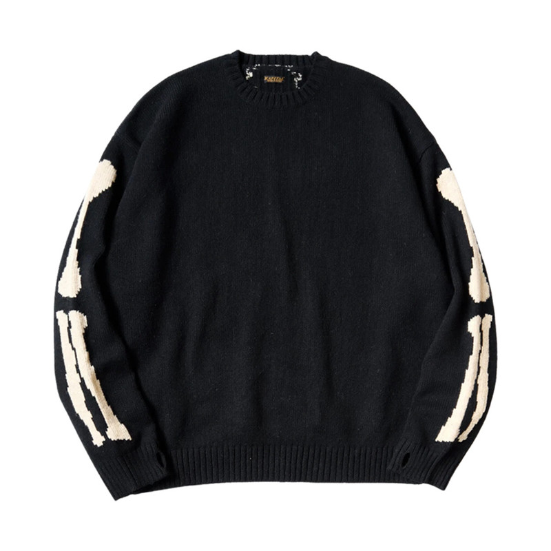 Kapital KAPITAL 5G Wool BONE Crew Sweater 'Black' outlook