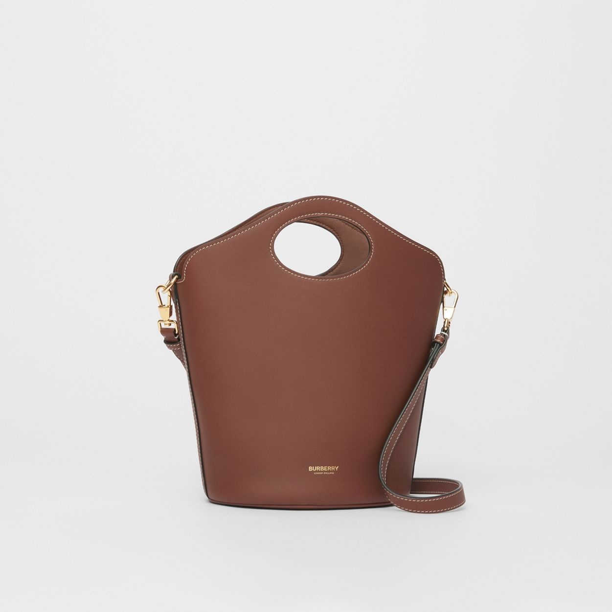 Small Leather Pocket Bucket Bag - 7