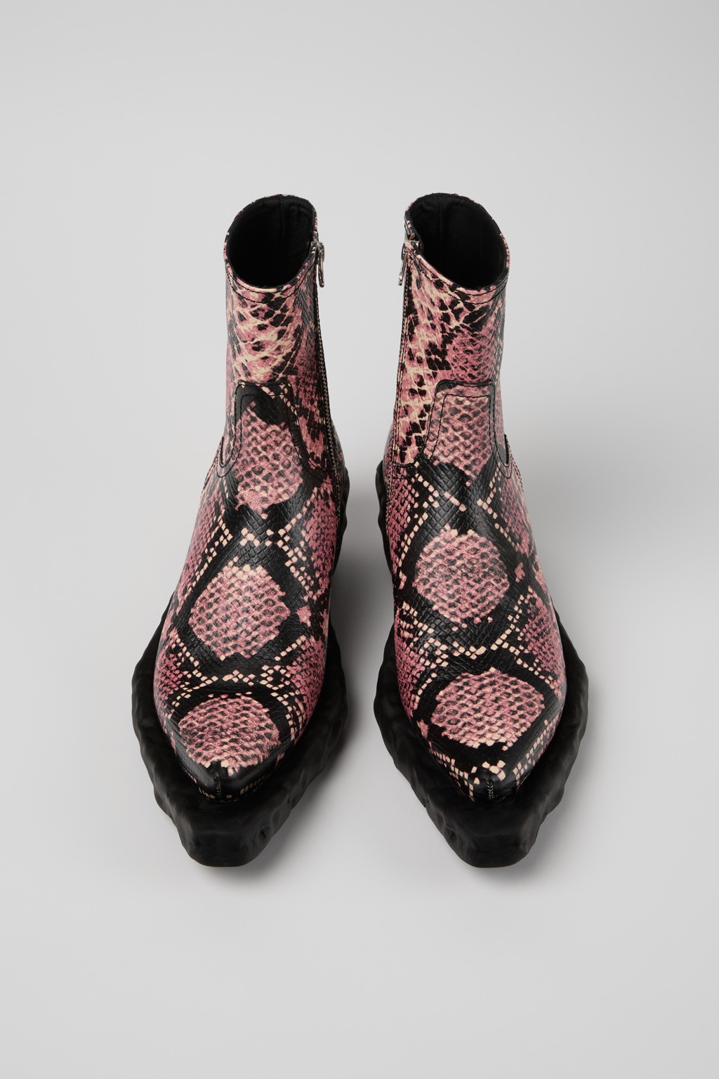 Multicolor Leather Zip Bootie - 4