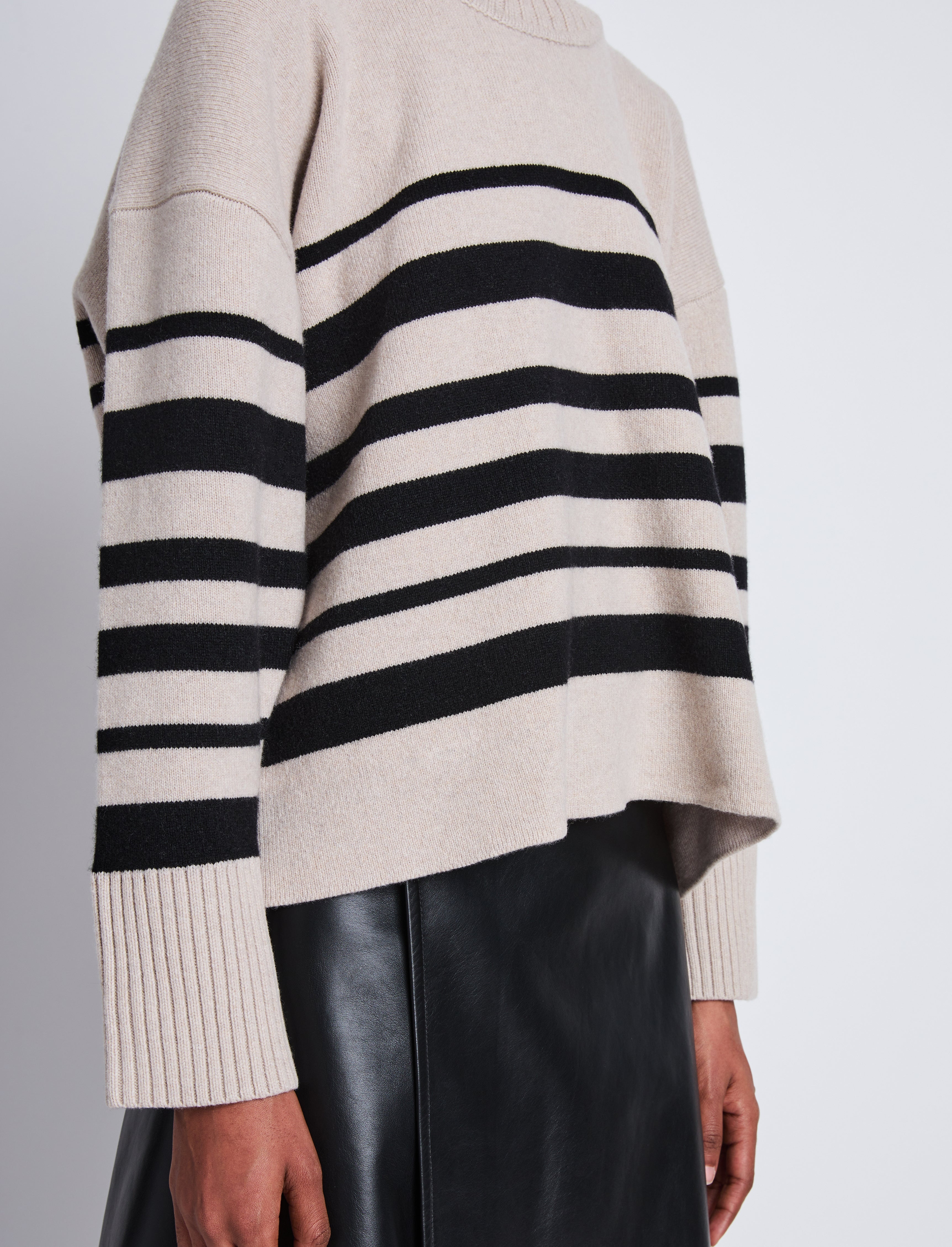 Sandra Turtleneck in Striped Doubleface Cashmere - 6