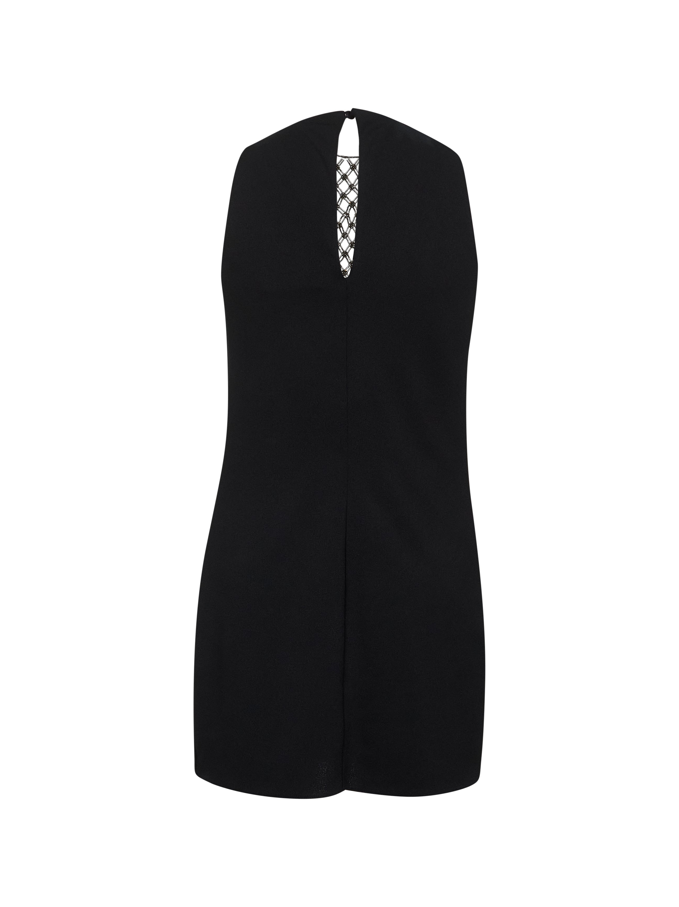 The Attico Women Black Sablè Mini Dress With Embroidered Neckline - 2