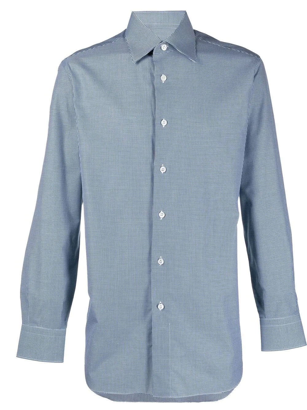 checked long-sleeved shirt - 1