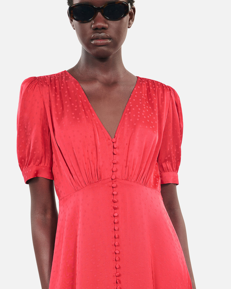 RED LONG DRESS WITH BUTTONING 6