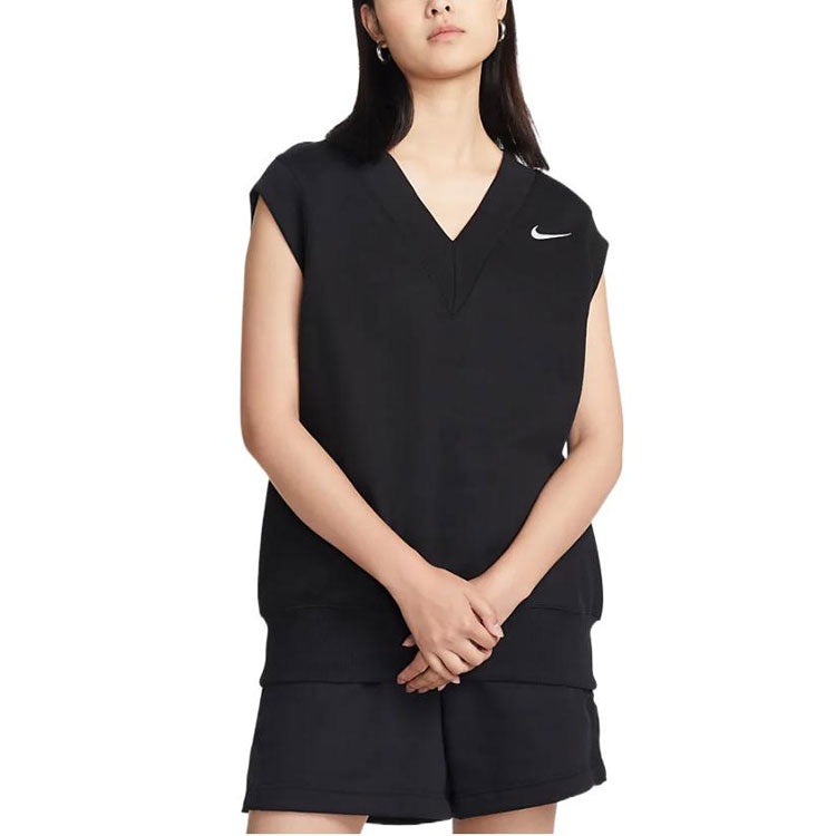 (WMNS) Nike Sportswear Phoenix Fleece Oversized Vest 'Black' DQ6760-010 - 5