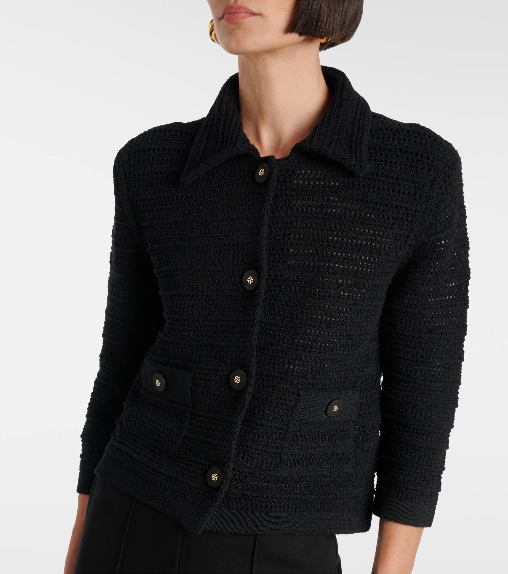 Precise Pointelle cotton-blend cardigan - 6