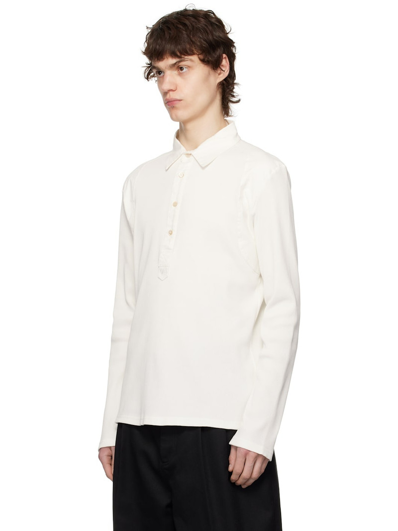 WALES BONNER White Dub Long Sleeve Polo outlook