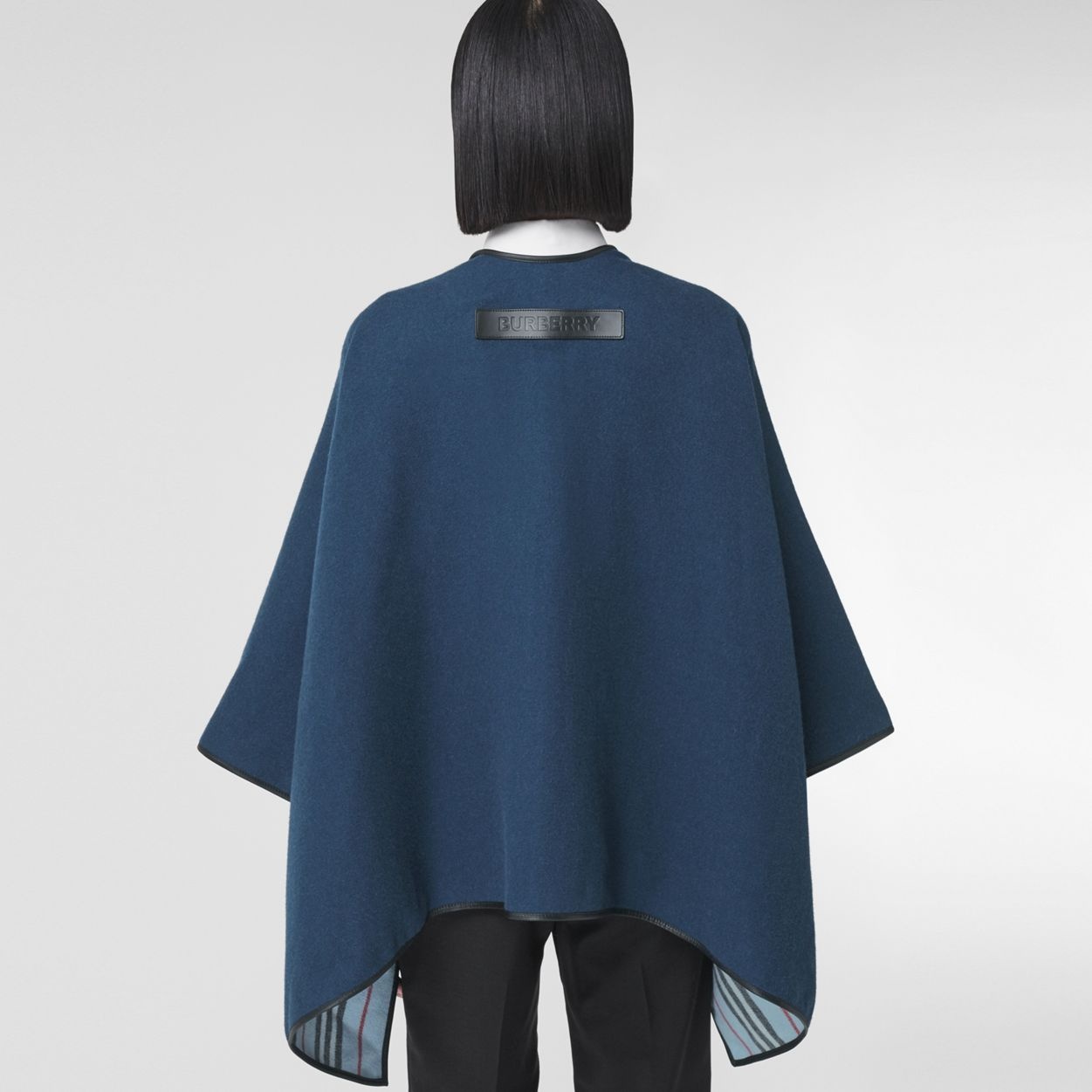 Reversible Icon Stripe Wool Cape - 3