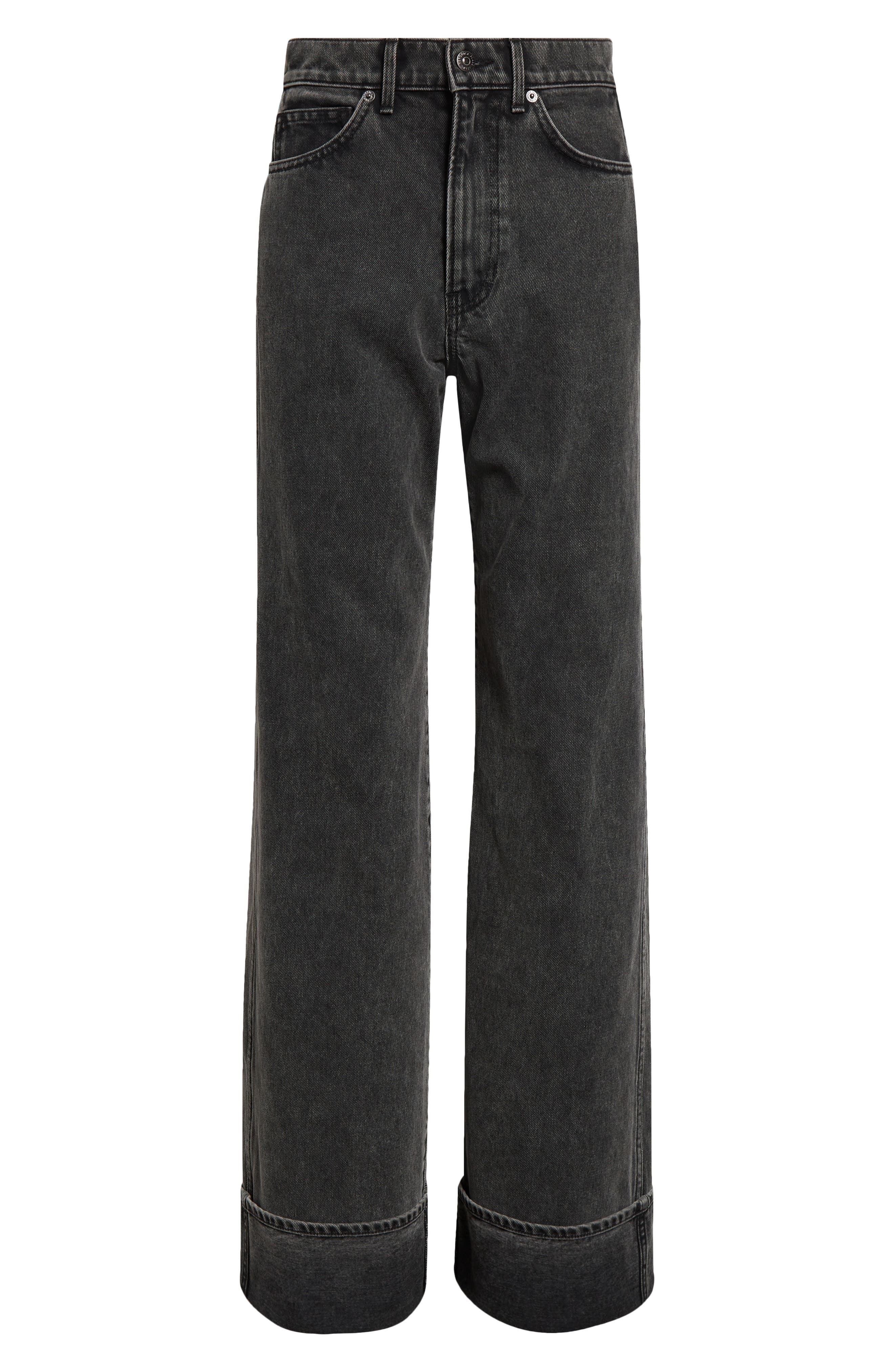 Veronica Beard Taylor High Waist Wide Leg Jeans in Stoned Washed Onyx at Nordstrom - 6