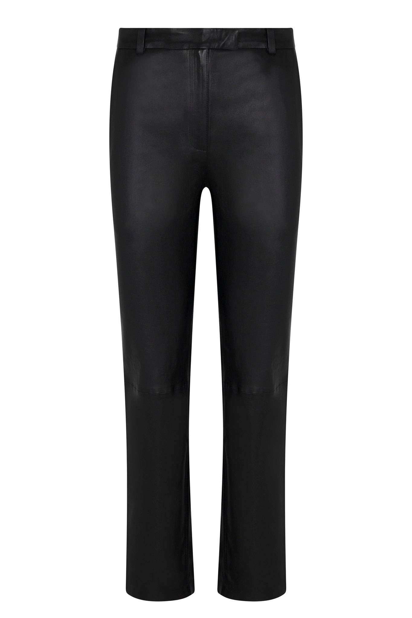 BLACK LEATHER SOPHIA CIGARETTE TROUSERS - 8