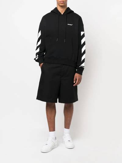 Off-White logo-print cotton hoodie outlook