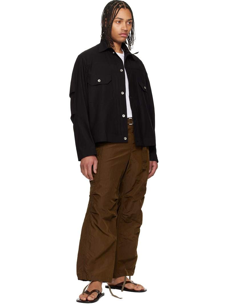 sacai Brown Treated Nylon Twill Cargo Pants outlook