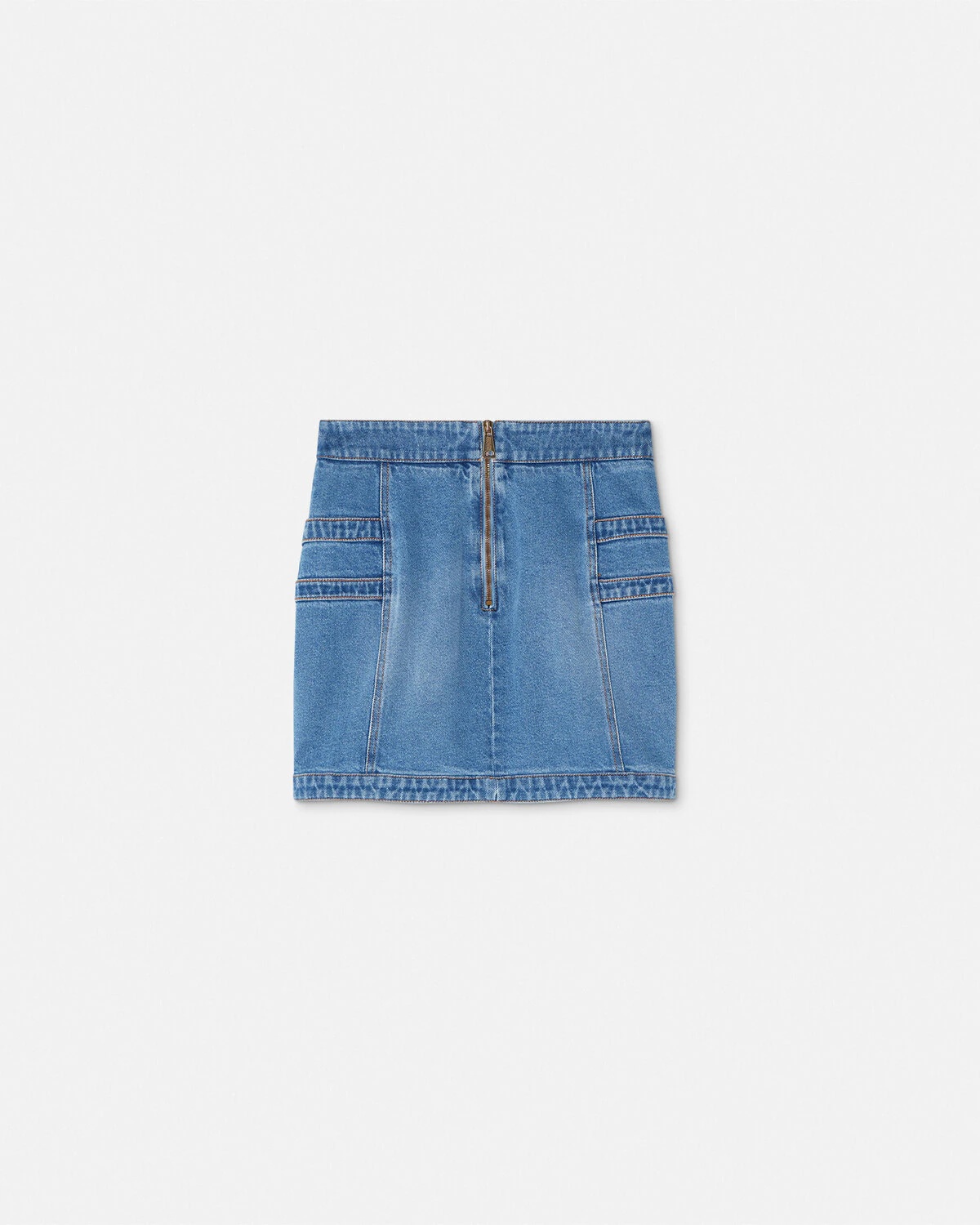 Baroque Buckle Denim Mini Skirt - 3