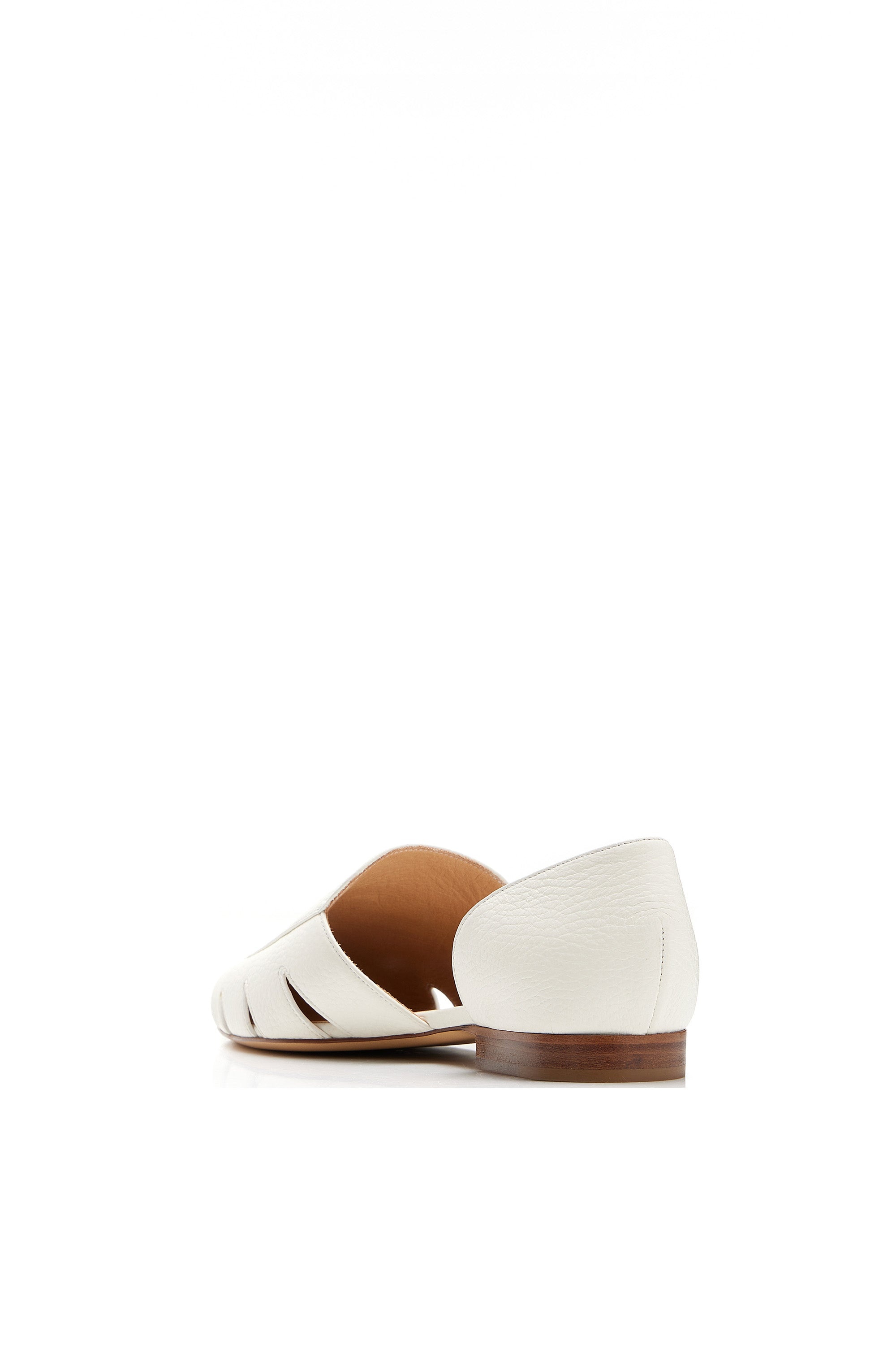 Rory Flat Shoe in Cream Leather - 3