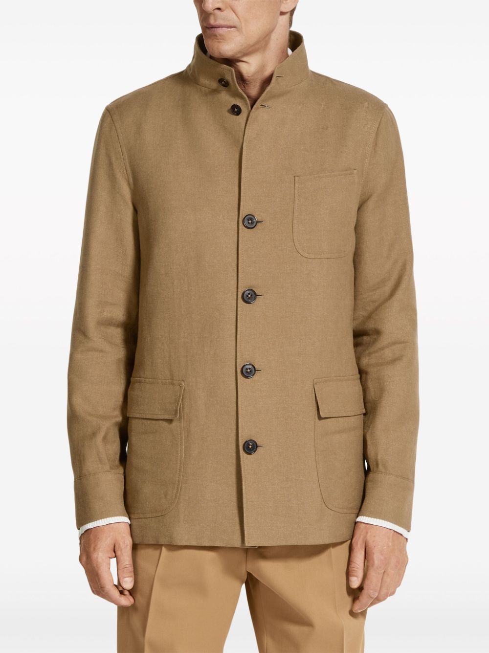 tailored linen-wool chore jacket - 2