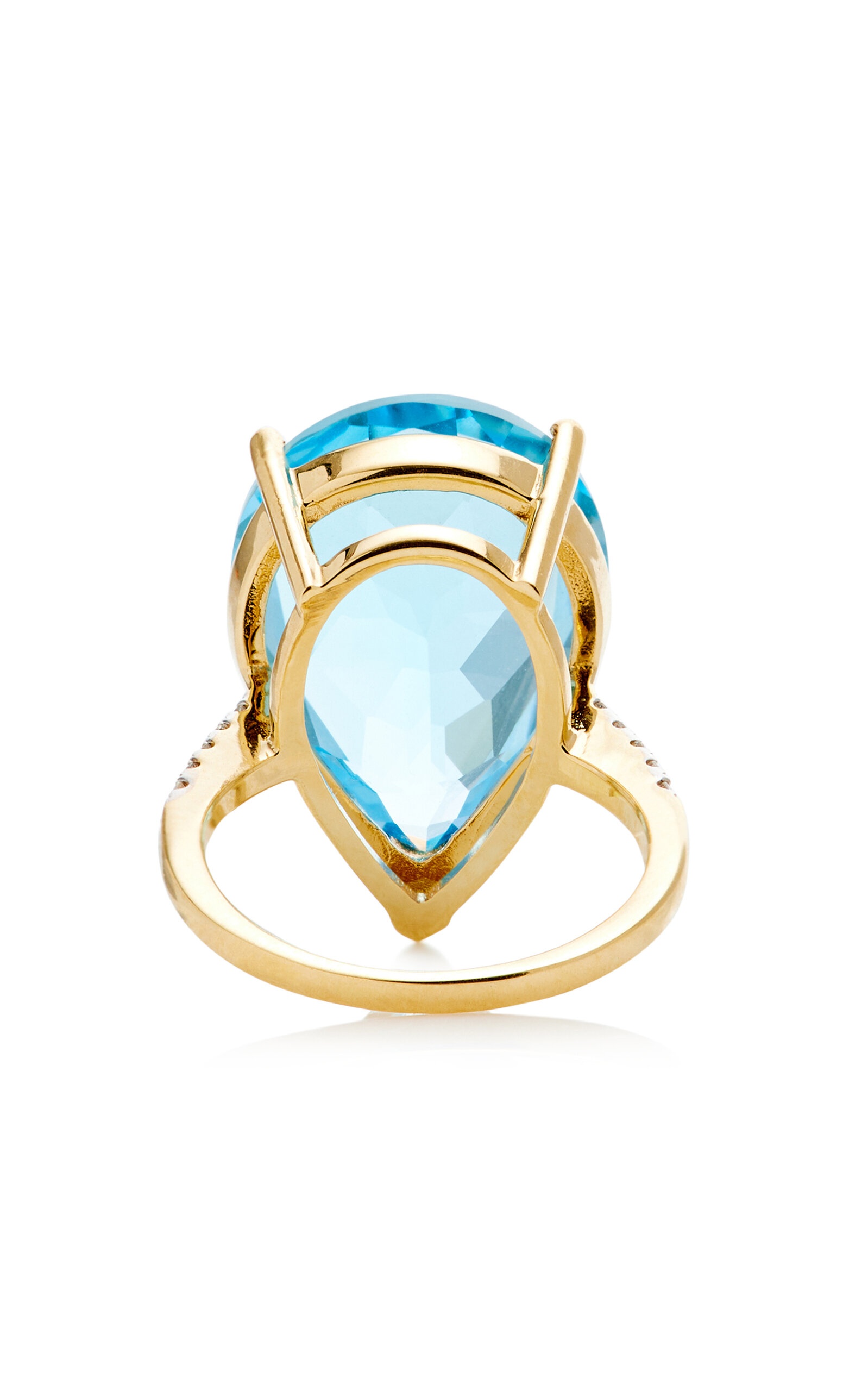 14K Yellow Gold Topaz Ring blue - 5