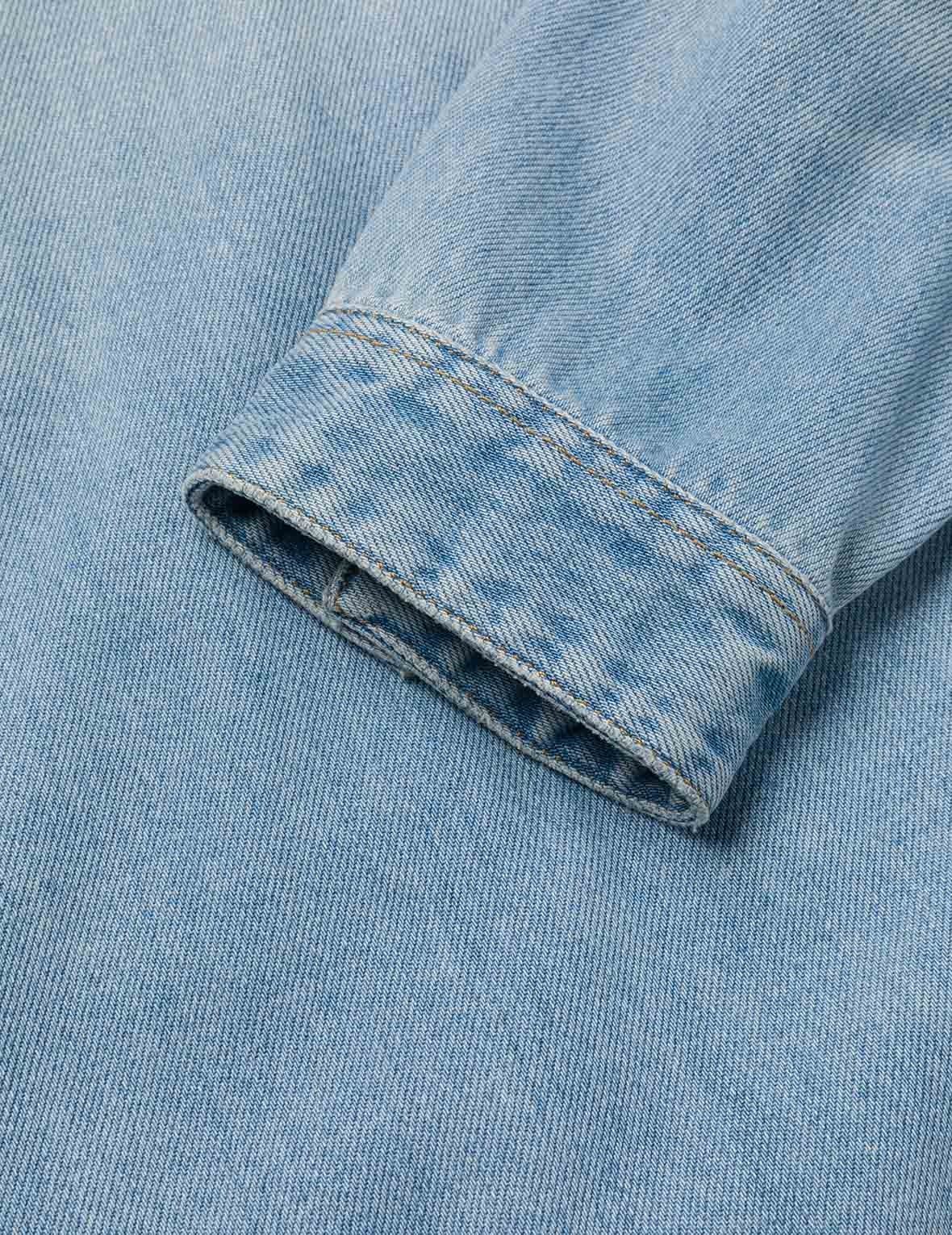 Deconstructed Logo and Seagull Embroidery Oversized Denim Jacket - 11