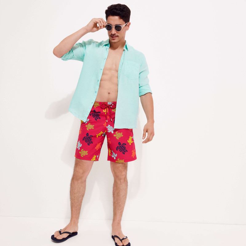 Men Linen Shirt Solid 7