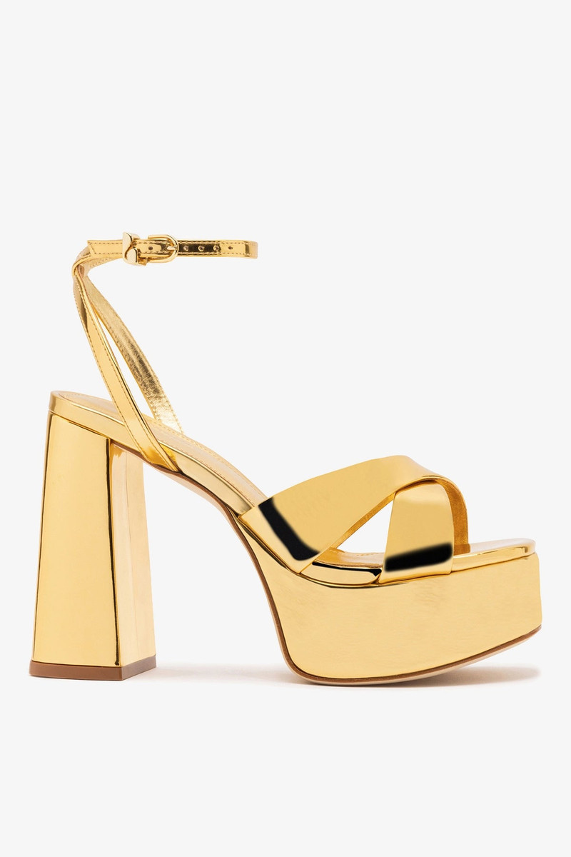 Dolly X Platform Sandal In Gold Specchio 1