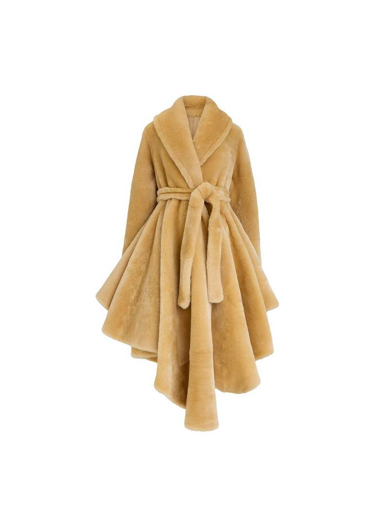 MERINO SHEARLING WRAP COAT 1
