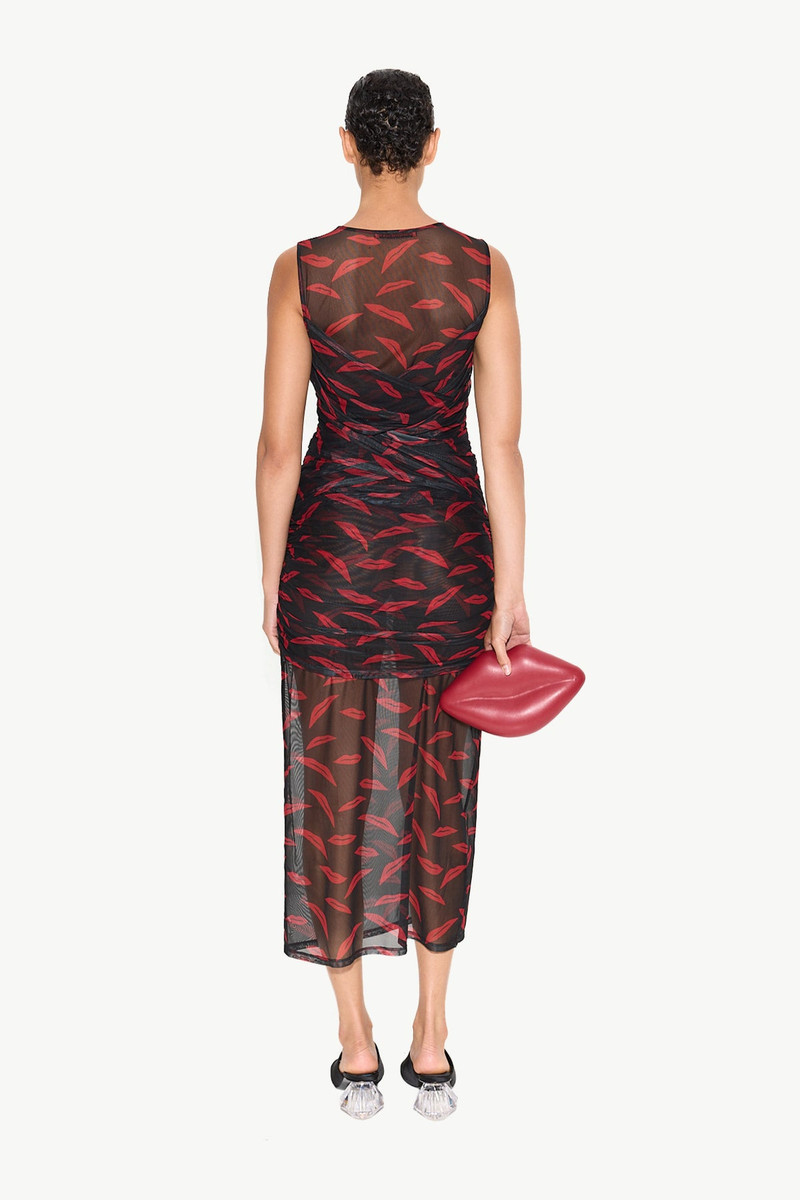 Kinny Mesh Dress in Lip Print 6