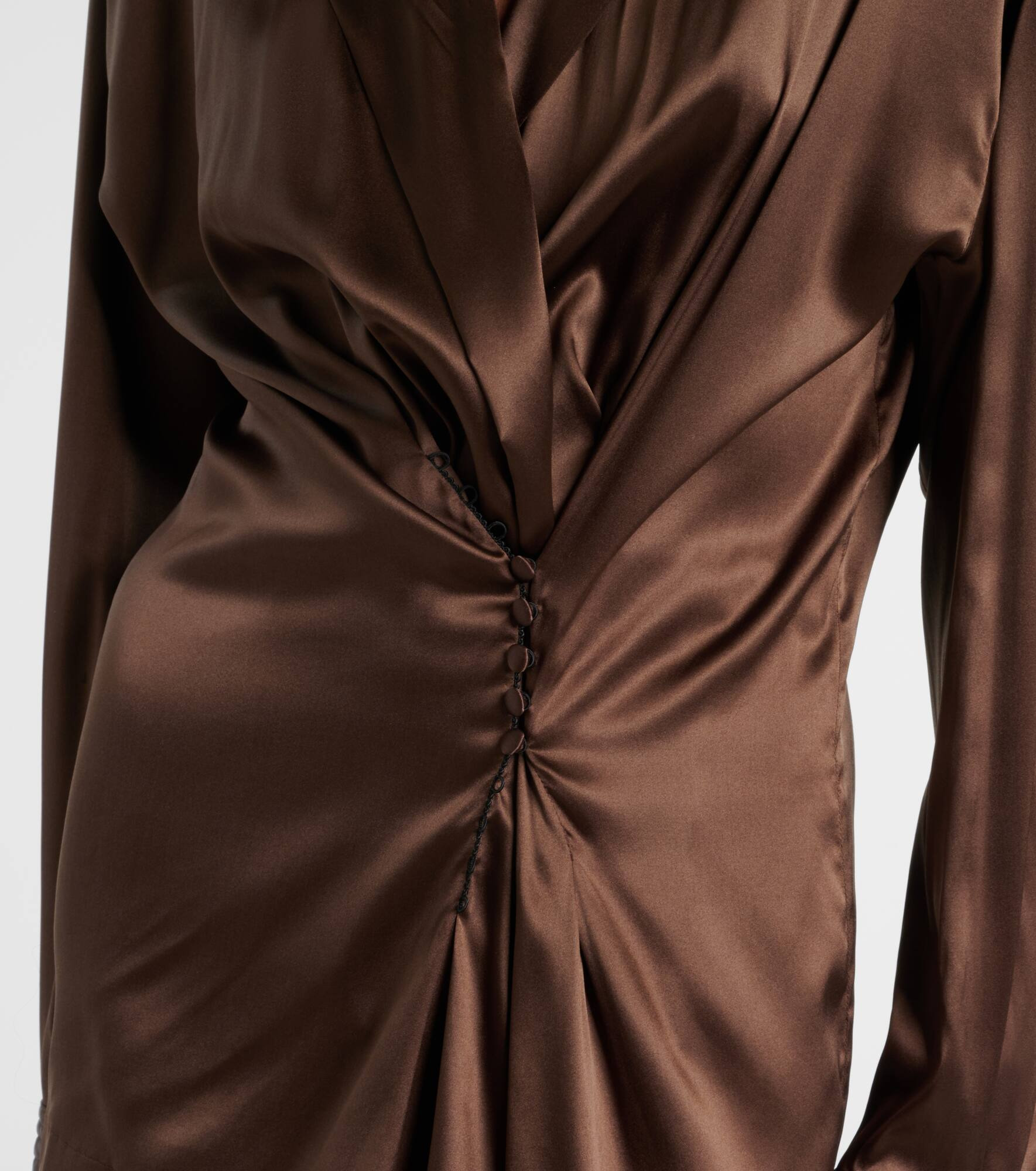 Draped silk-blend shirt - 5