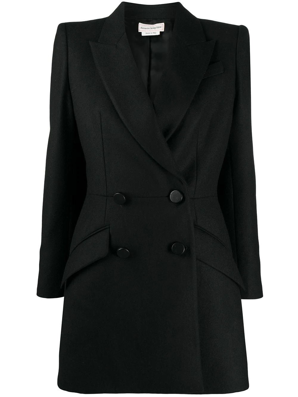 double-breasted cape-accent blazer - 1