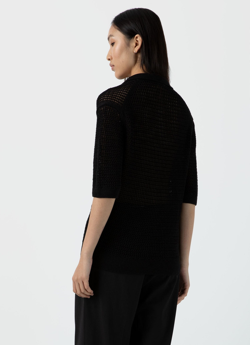 Linen Mesh Polo Shirt 4