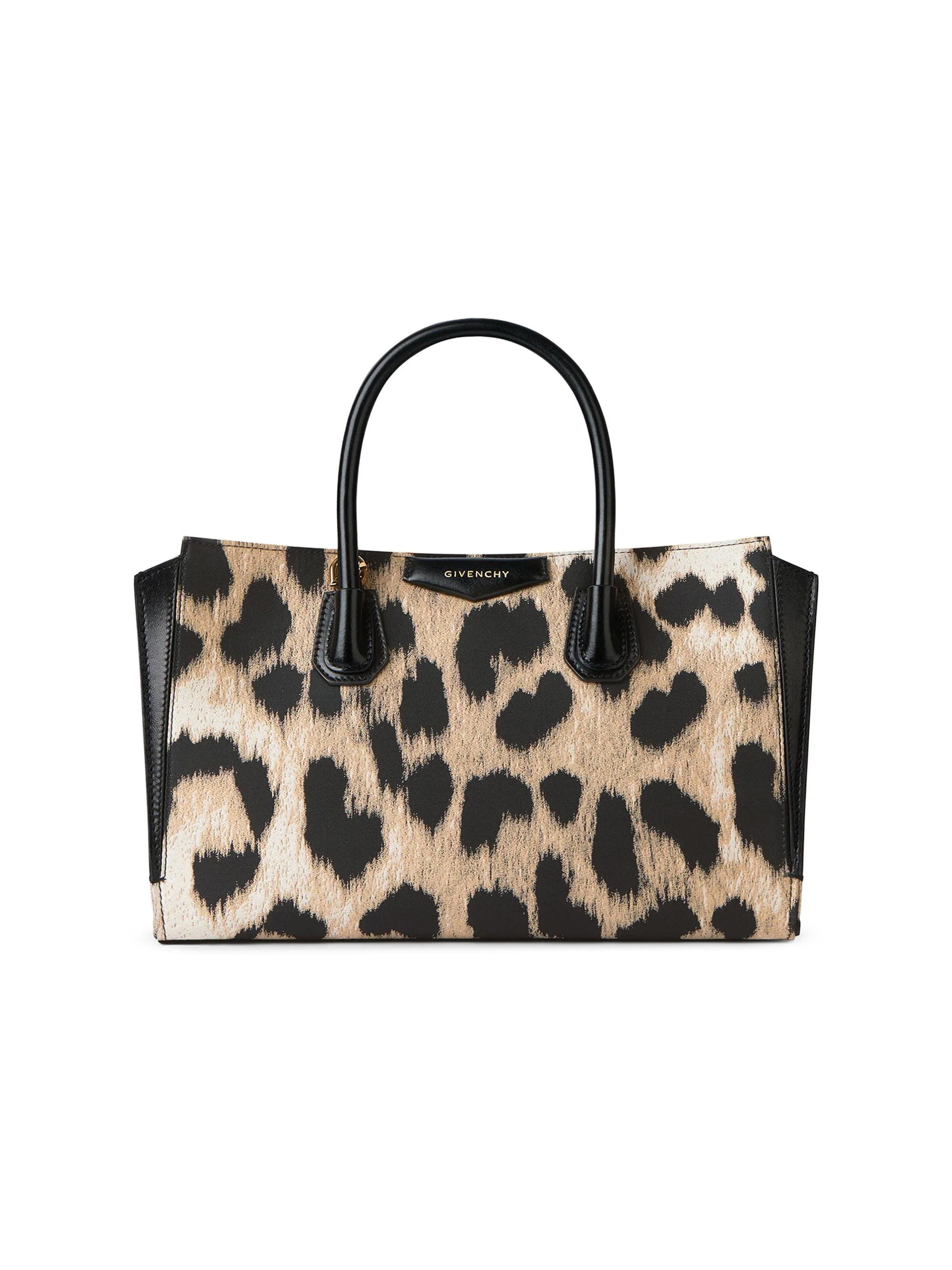Women's Small Antigona Catchall Top Handle Bag - Black Beige - 1