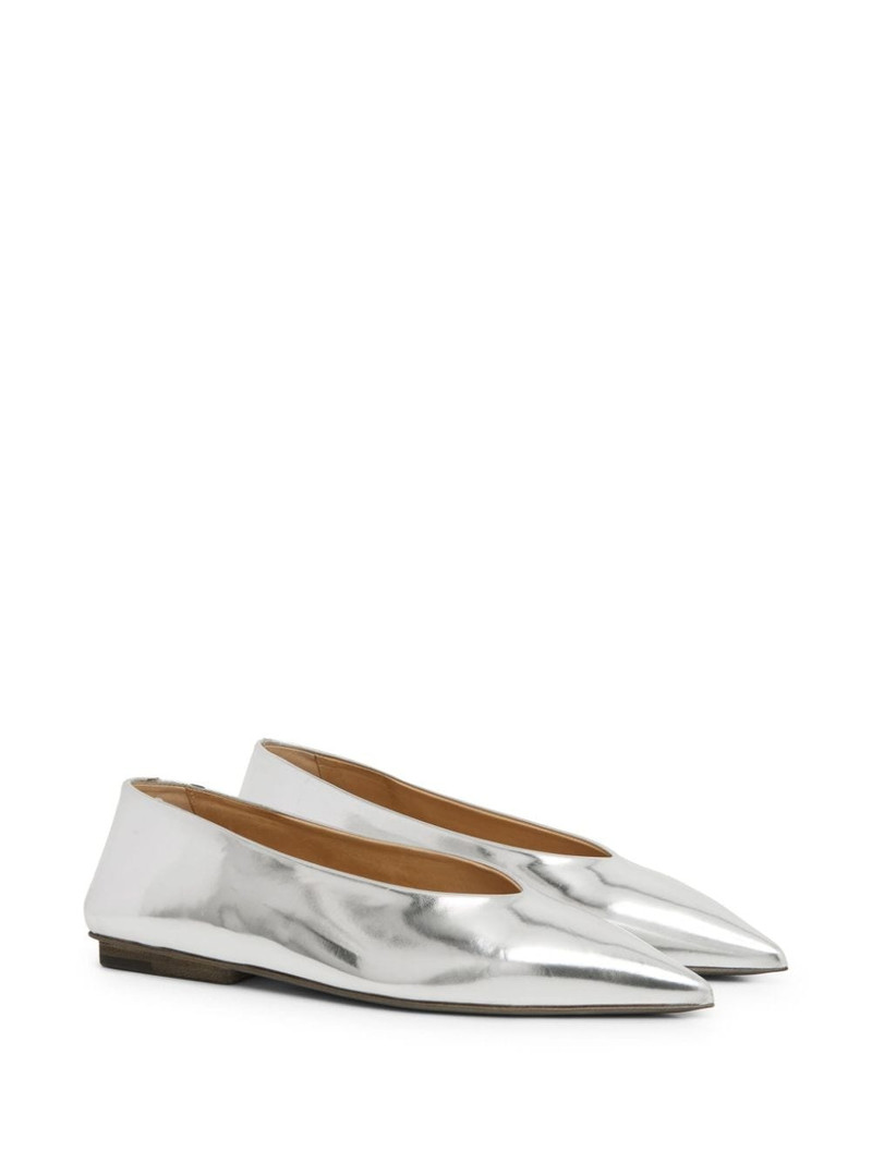 Marsèll patent leather silver ballerina shoes outlook