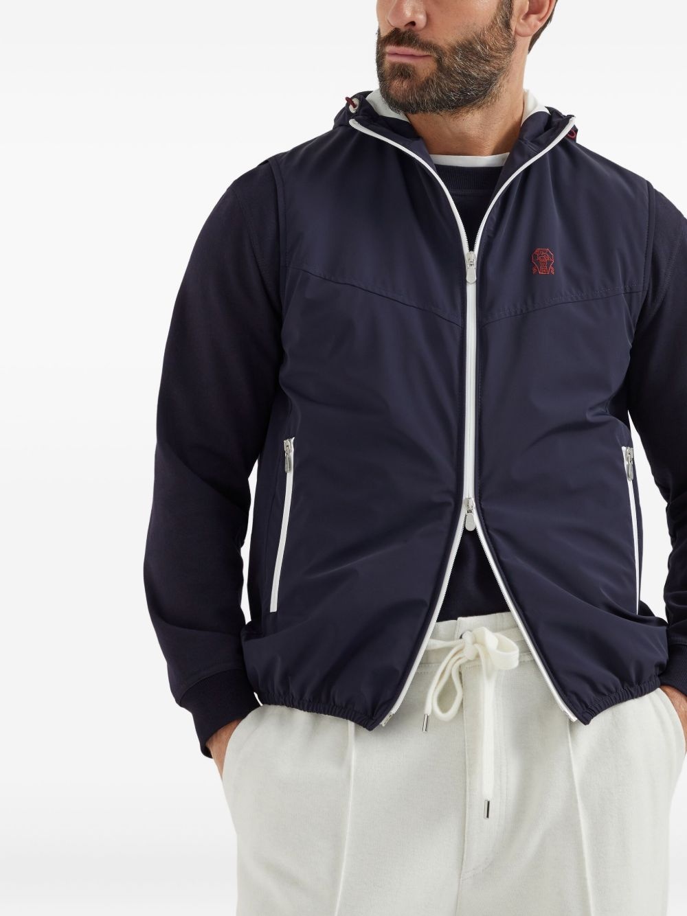 zip-up hooded gilet - 4