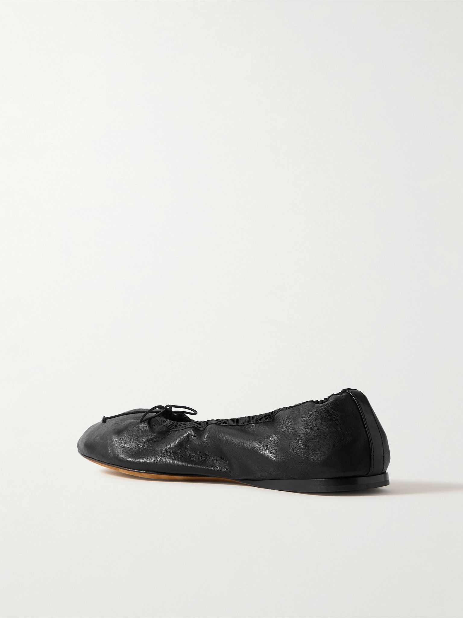 Awar grosgrain-trimmed leather ballet flats Black - 3