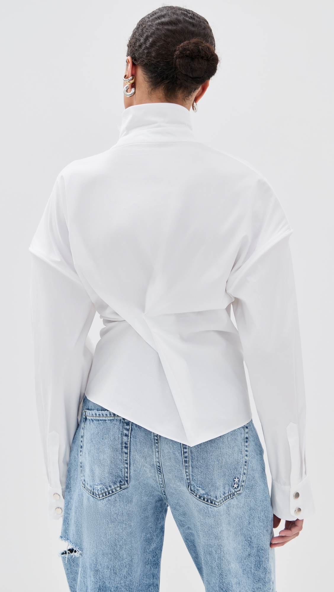 Asymmetric Collar Shirt - 2