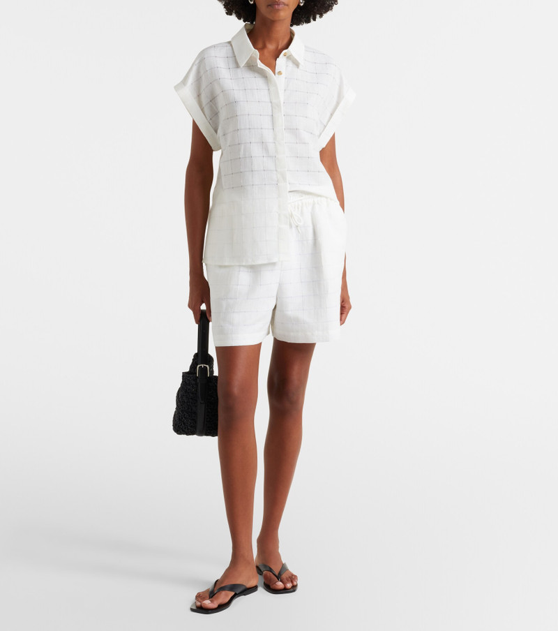 ASCENO Boston checked linen and cotton shorts outlook