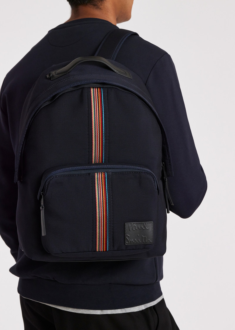 Navy 'Signature Stripe' Backpack 9
