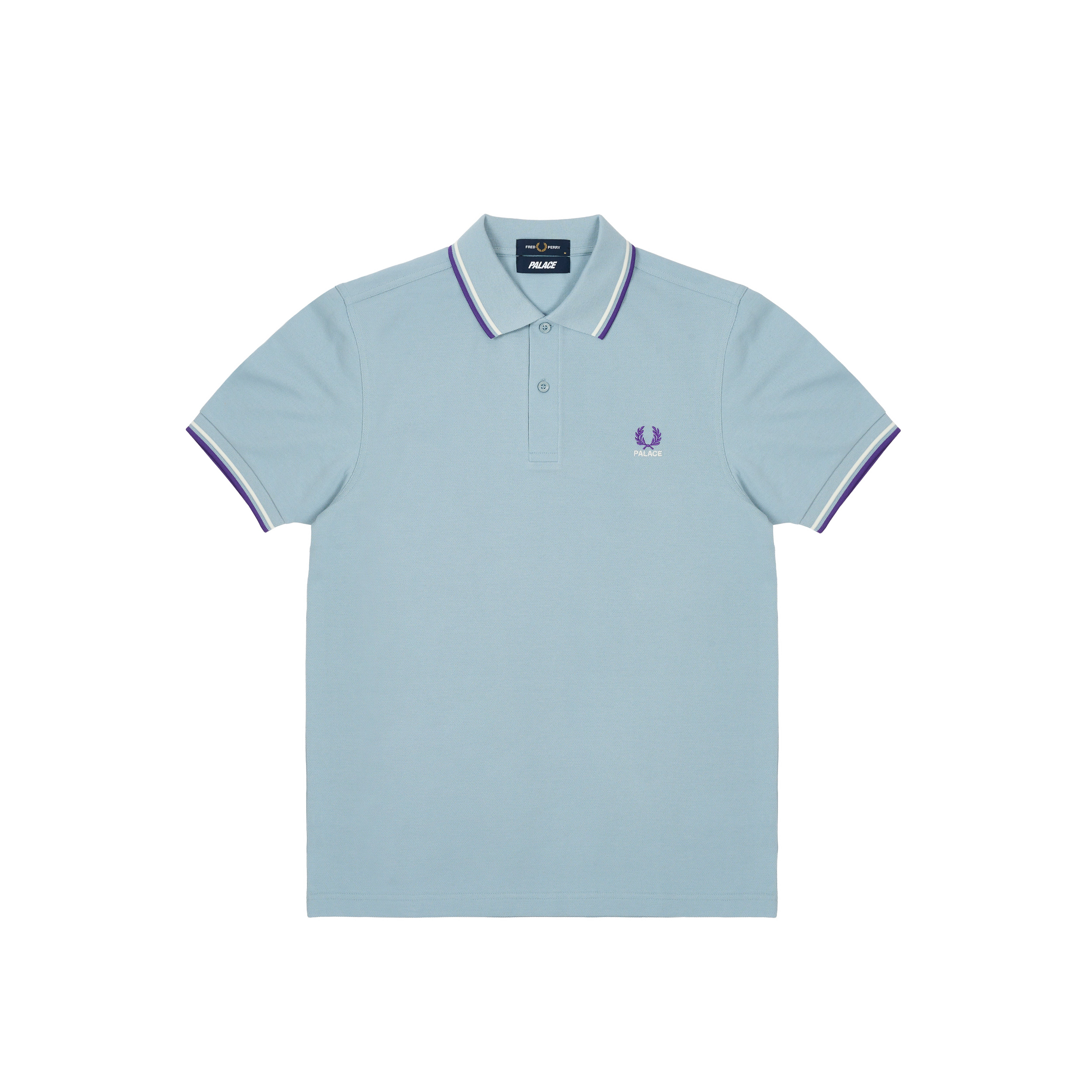 PALACE FRED PERRY SHIRT DUSTY BLUE - 1