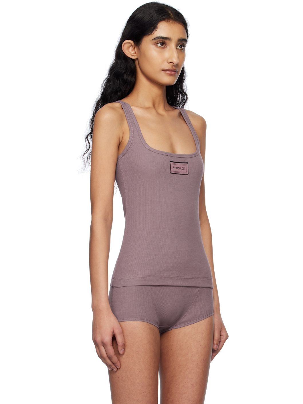 Purple 90s Vintage Logo Ribbed Tank Top - 2
