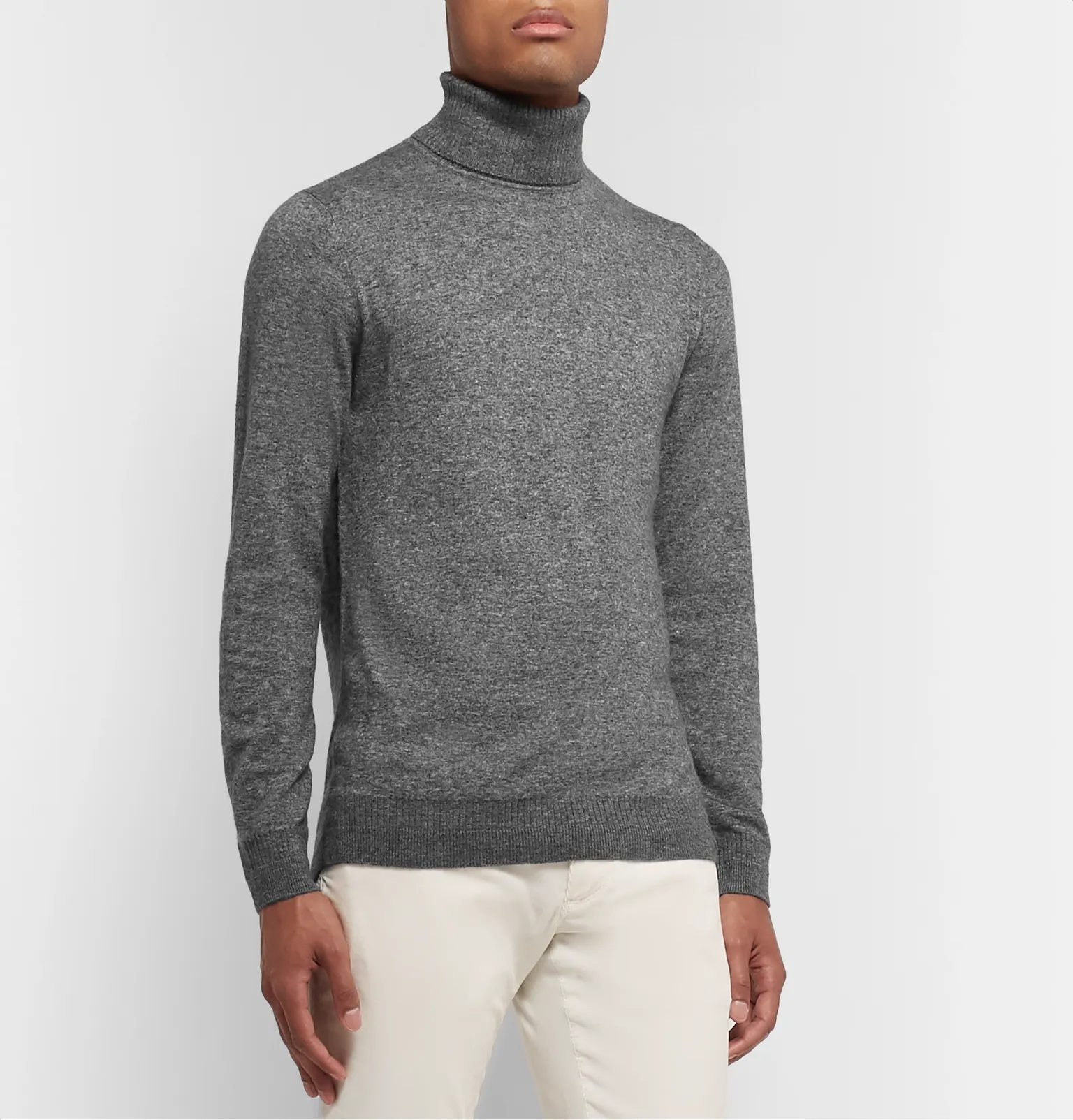 Mélange Cashmere and Silk-Blend Rollneck Sweater - 10