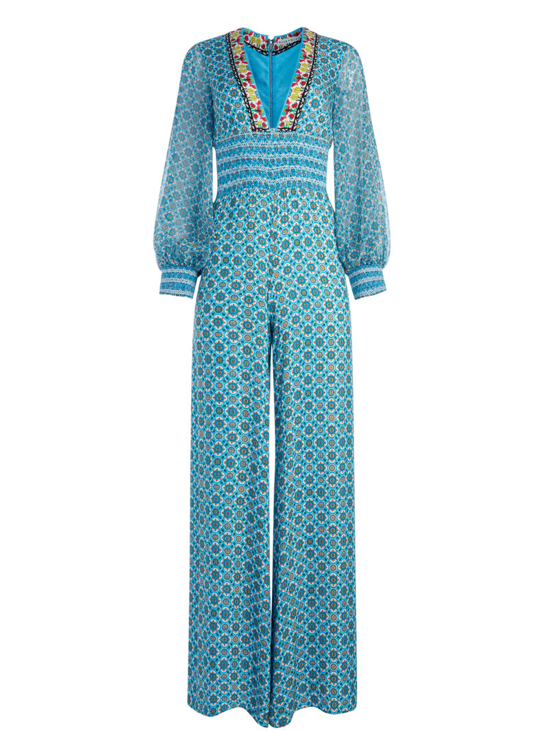 REBA SMOCKED WAIST WIDE LEG JUMPSUIT 1